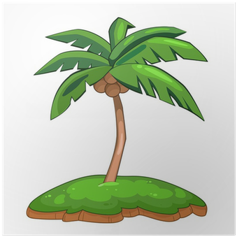 Póster Aislado Palmera Del Coco Ilustración • Pixers® - Illustration (400x400)