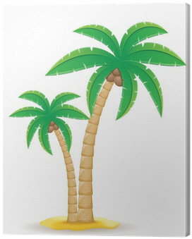 Cuadro En Lienzo Palmera Tropical Ilustración Vectorial - Clip Art Palm Tree (400x400)