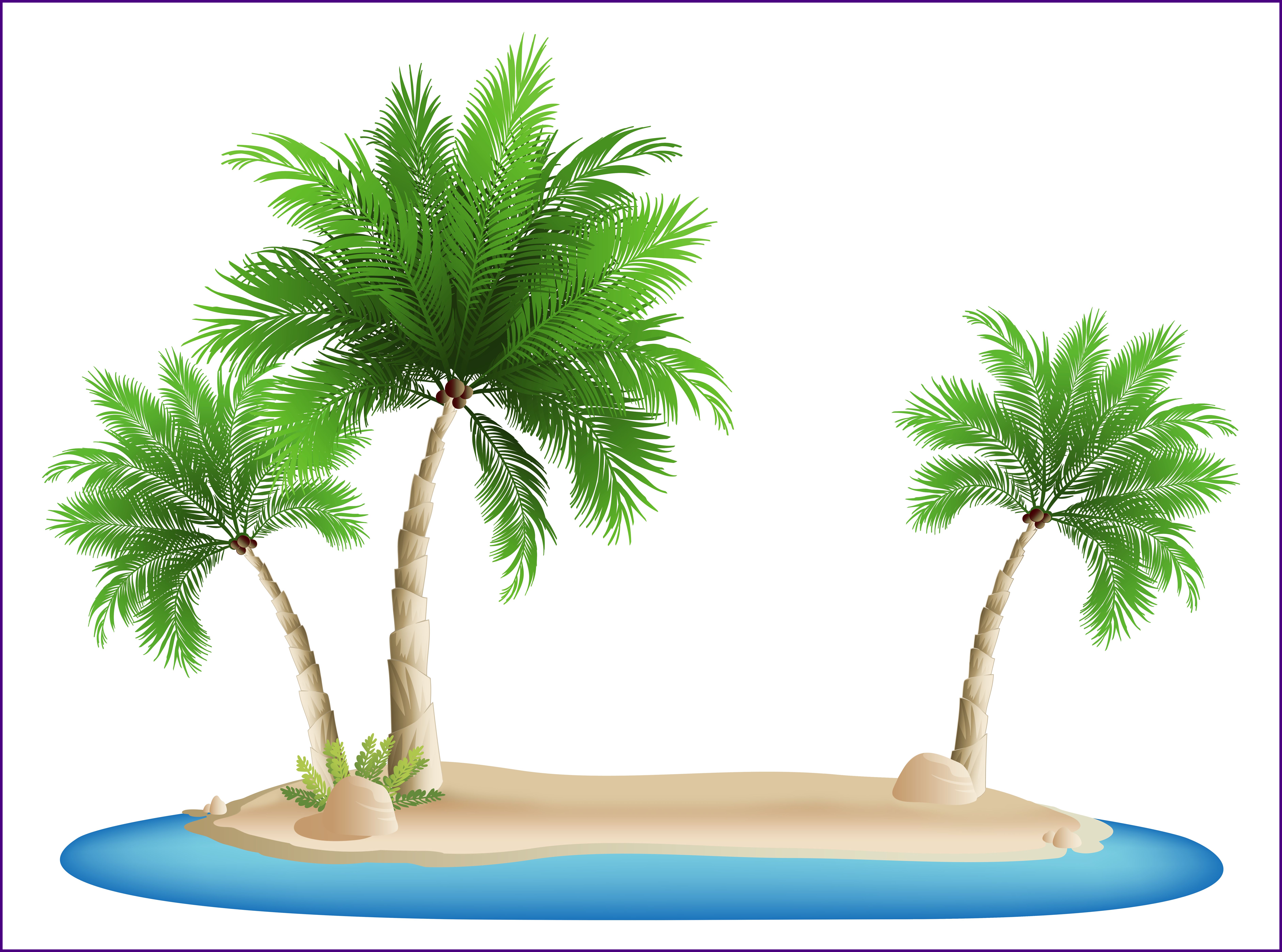 Shocking Palm Island Png Clipart Image Gallery Yopriceville - Palm Tree Beach Clipart (7530x5592)