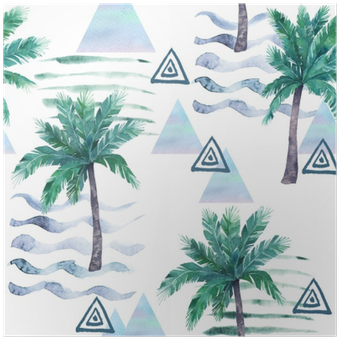 Póster Acuarela De Patrones Sin Fisuras - Arembepe (400x400)