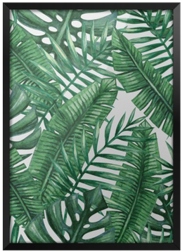 Póster Enmarcado Palmera Tropical De La Acuarela Deja - Suabo Polyester Waterproof Fabric Shower Curtain Decorative (400x400)