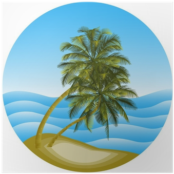 Póster Vector Ilustración De Un Paisaje Del Mar Con - Landscape (400x400)