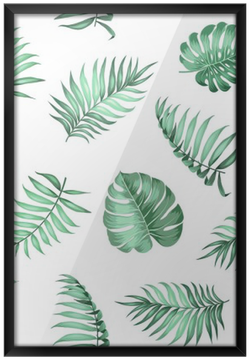 Póster Enmarcado Palma Tópico Deja De Patrón Transparente - Vector Graphics (400x400)