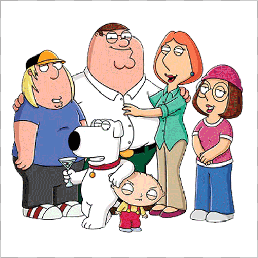 Family Stickers For Cars - Family Guy Main Characters (502x502)