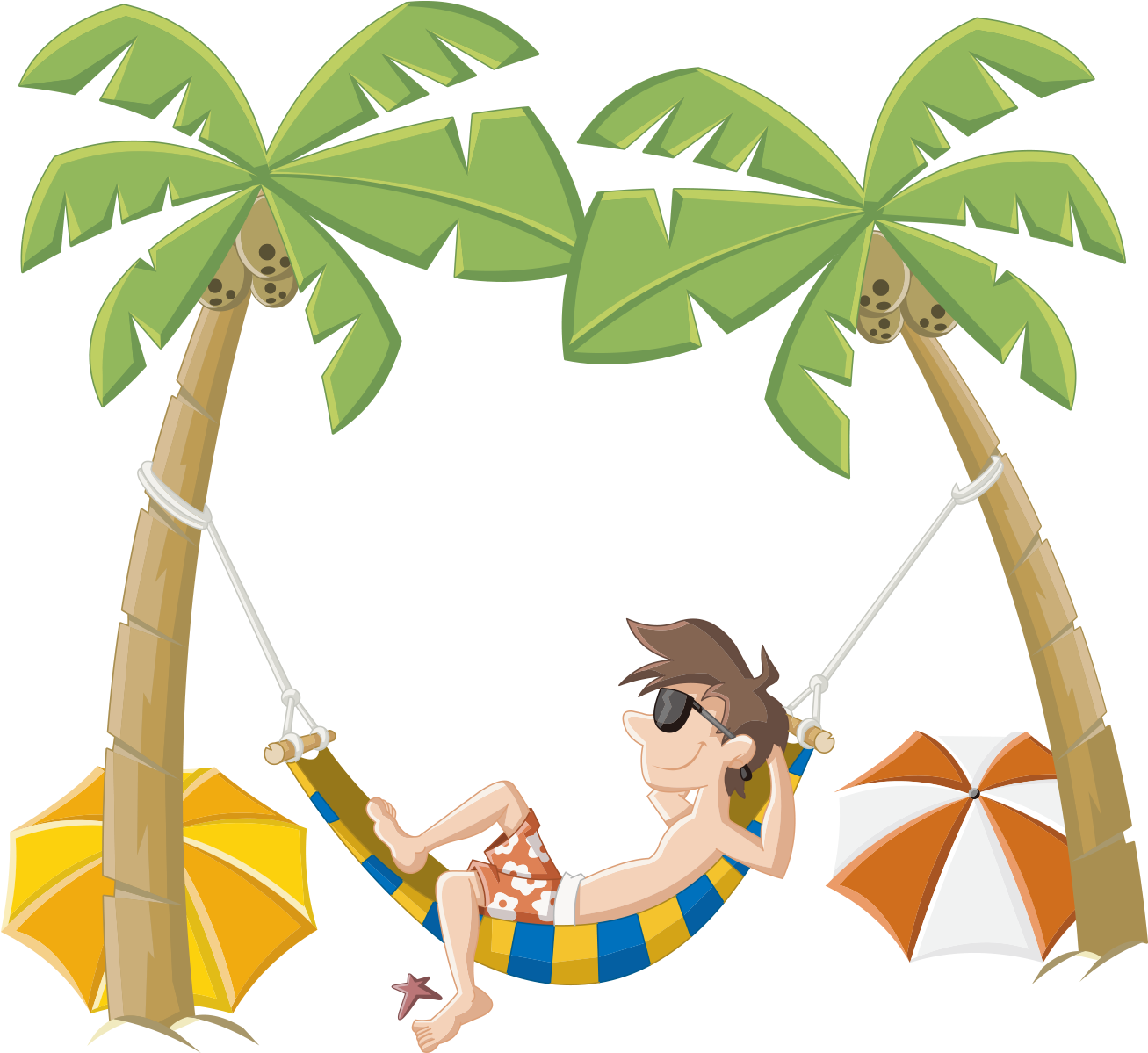 Cartoon Beach Clip Art - Summer Holiday Png (1552x1222)