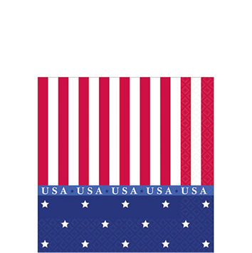 American Classic Usa Beverage Napkins, 5'' - Amscan American Classic Beverage Napkin, 5" X 5", 5/pack, (353x480)