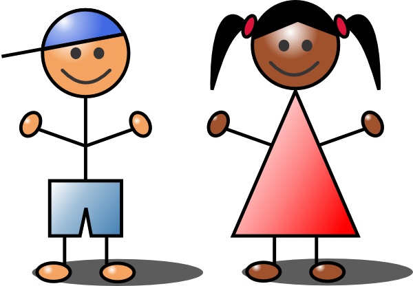 Kids Stick Figures Clip Art At Clker Vector Clip Art - Stick Kids Clip Art (600x416)