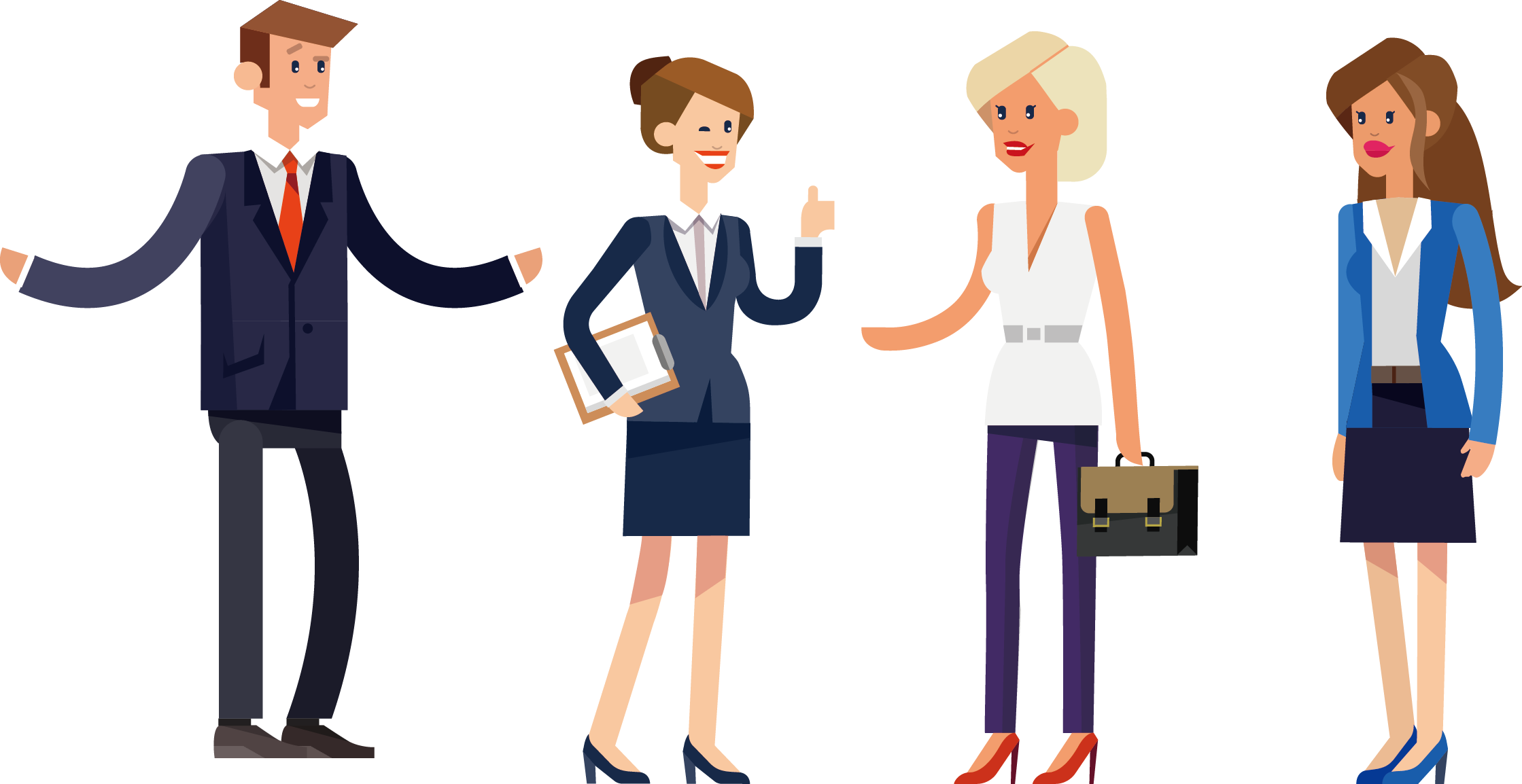 Flat Business People - Business Person Flat (2239x1154)