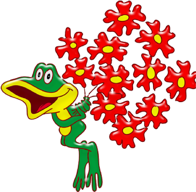 Cute Frogs Cartoon Animals Homepage - Лягушка С Днем Рождения (400x400)
