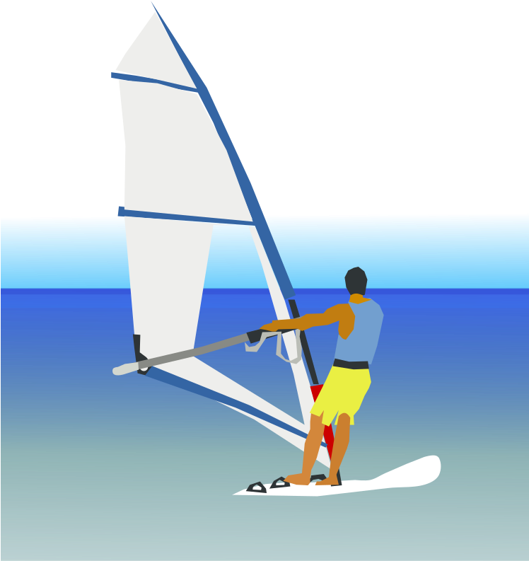 Sailing Sport Clipart - Wind Surfing Clipart (747x800)