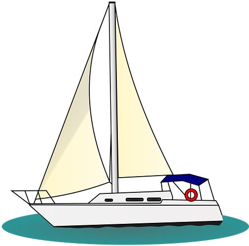 Boat Sailing Sail - Clipart Picture Of A Yacht (546x720)
