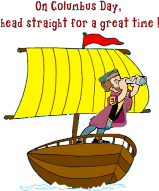 Recreation Animated Clipart Beach With Sail Boat Animation - Animated Happy Columbus Day (400x400)