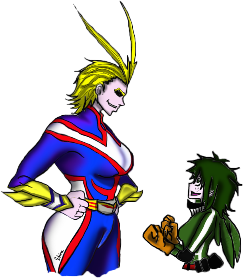 All Might And Midoriya Female [boku No Hero] By Shira-chin - Midoriya X All Might (1024x1108)