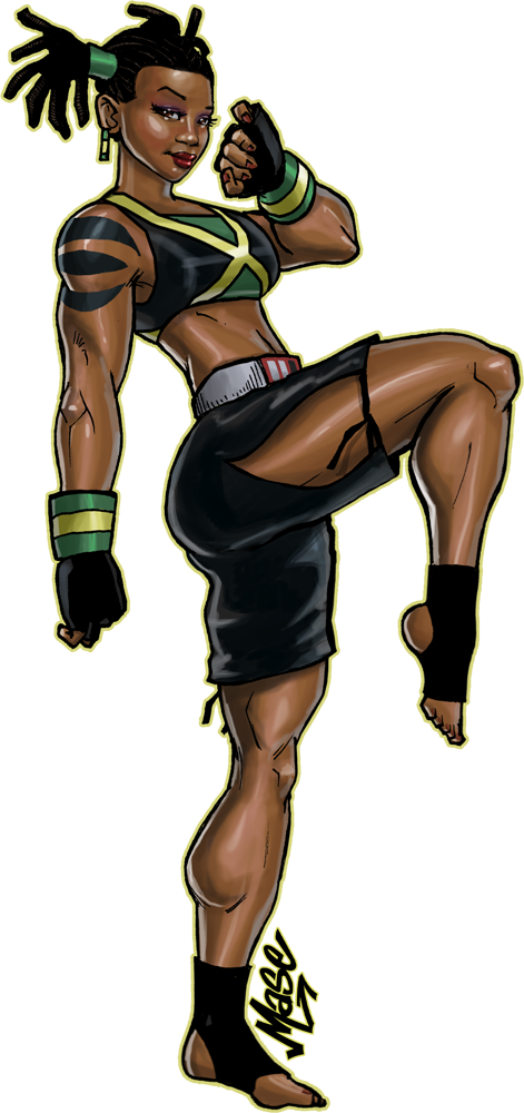 Ty - Dark Skin Black Female Superhero (471x1000)