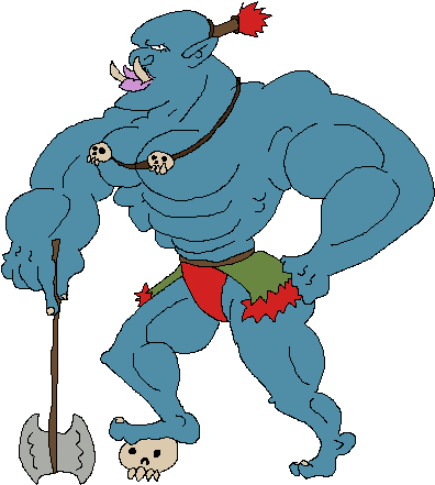 Female Troll Berserker By Ledaze - Cartoon (409x452)