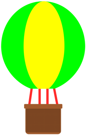 Hot Air Balloon Clipart Balon Udara - Clip Art Hot Air Balloon Basket (306x500)