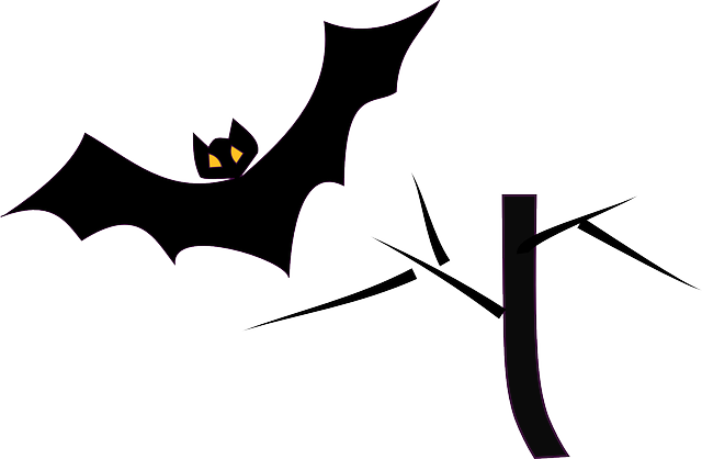 Dracula, Black, Halloween, Tree, Wings, Flying - Halloween Blanco Y Negro Murcielago (640x418)