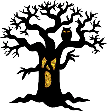 Illustration Of Spooky Tree Silhouette - Tree Halloween (372x388)