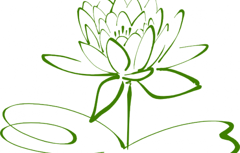 Small Lotus Flower Outline Tattoo - Drawing Black And White Flower Clip Art (470x300)