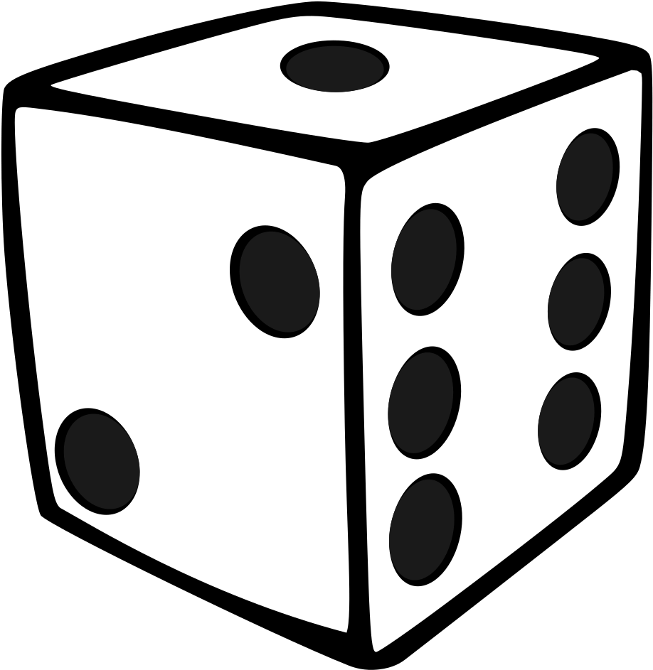 White Die - Clip Art Picture Black And White (977x1000)