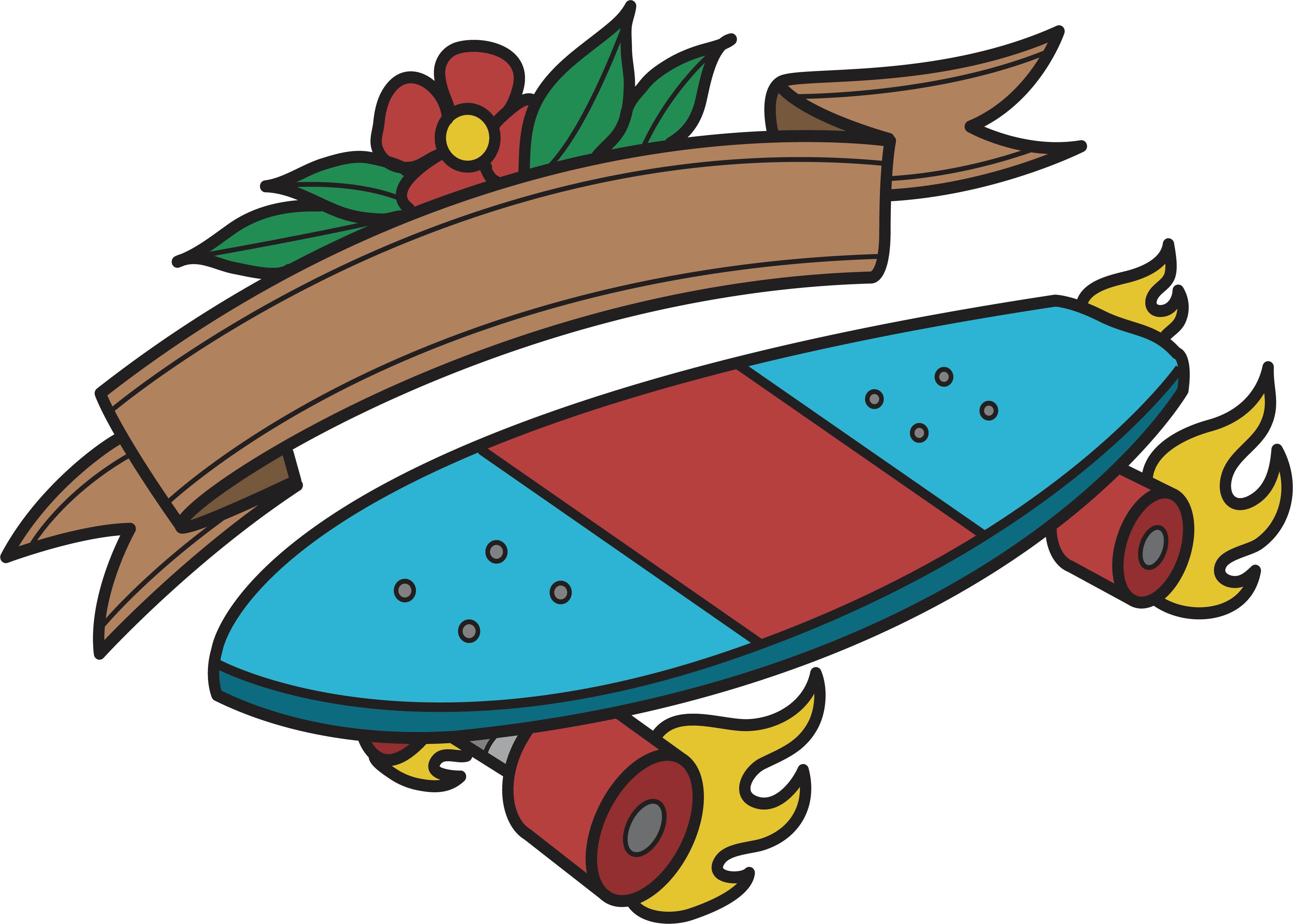 Skate Or Die Skateboarding Penny Board - New Skate Or Die Tattoo Art Tote Bag L874r (3668x2623)