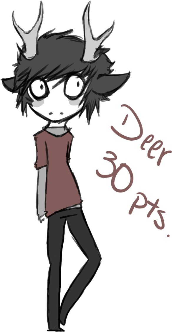 Black Deer - Cartoon (1024x1195)