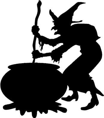 Haunted House Pumpkin Stencil Download - Silhouette Sorcière Halloween (400x400)