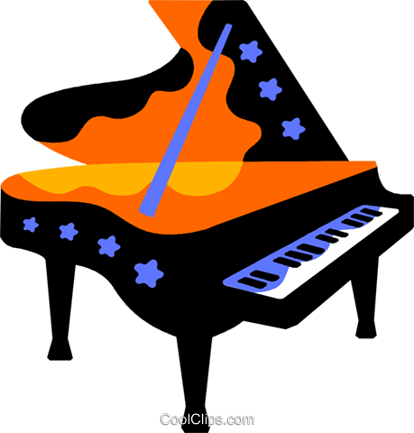 Grand Piano Royalty Free Vector Clip Art Illustration - Fortepiano (459x480)