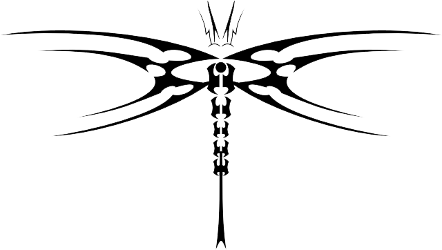 Download Png Image Report - Dragonfly Tribal Transparent (744x438)