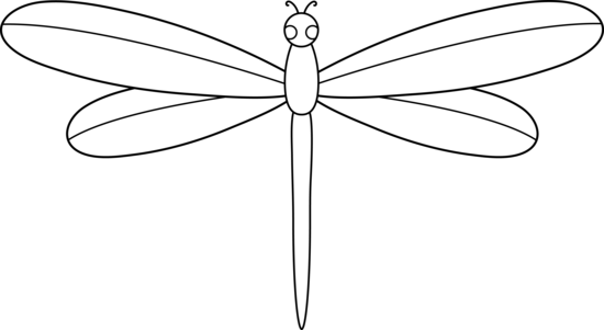 Dragonfly Cartoon White Png (550x301)