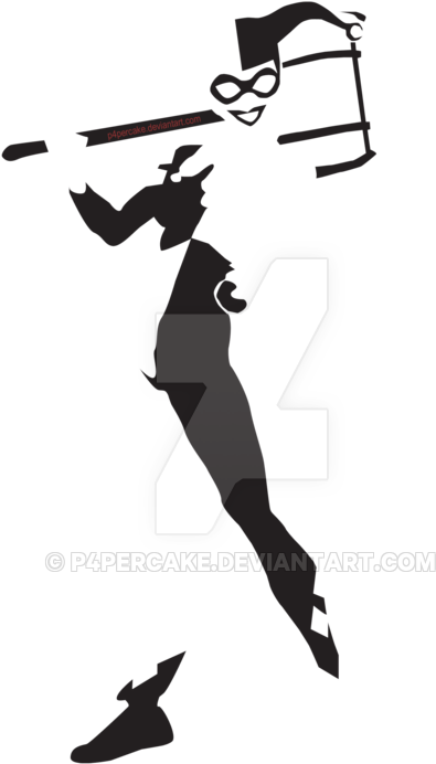 Harley Quinn Clipart Silhouette - Stencil (600x849)