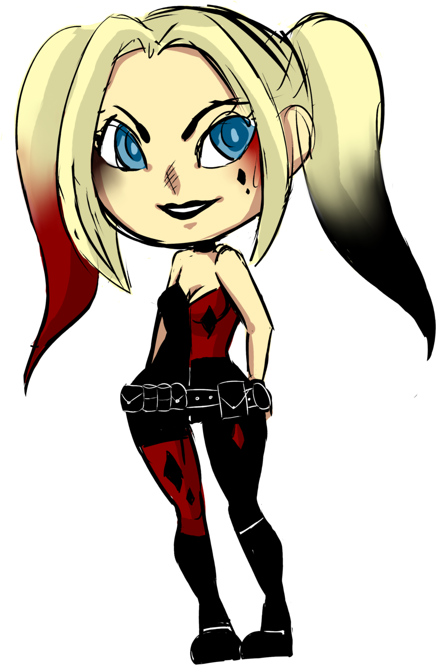 Drawn Harley Quinn Chibi - Drawing (1024x1434)