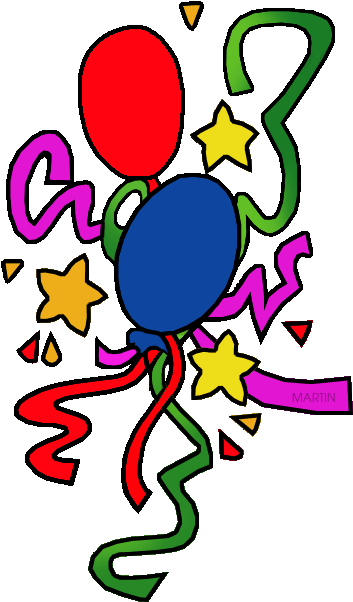 Free Birthday Clip Art By Phillip Martin, Balloons - Phillip Martin Clipart Party (389x648)