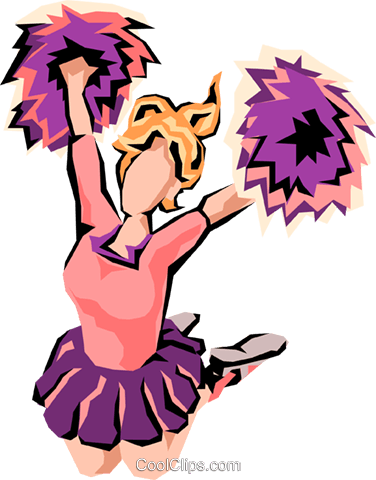 Cheerleader Royalty Free Vector Clip Art Illustration - Cheerleader Royalty Free Vector Clip Art Illustration (376x480)