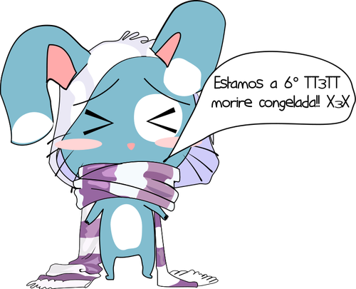 Rabbit Talking Spanish Vector Illustration - Cold Rabbit Cartoon (500x405)