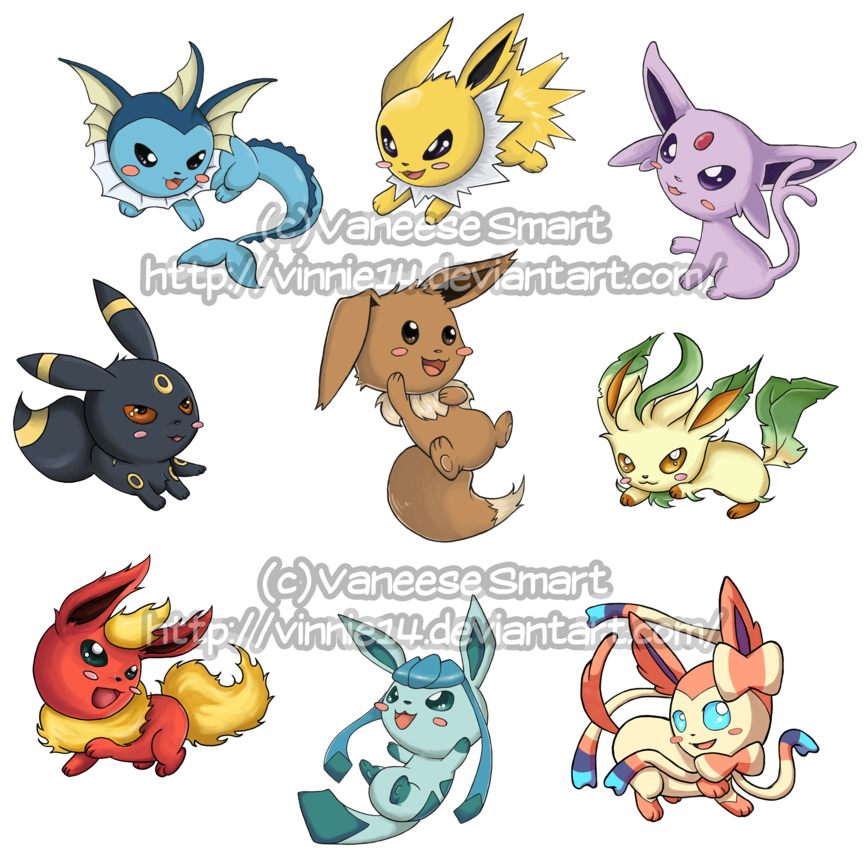 Eevee Evolutions Can You Name All Their Types - All Of Eevee's Evolutions (900x957)