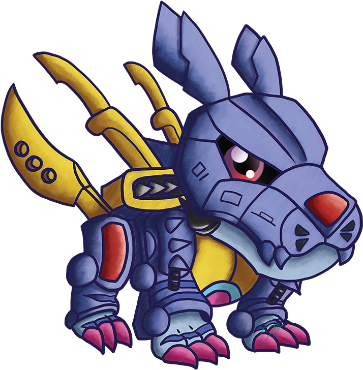At The End, You Get A Robot Wolf Pumped With Hidden - Digimon Guargreymon Para Didujo (800x800)