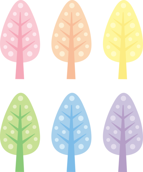 Clip Art Pastel Colors Clipart - Cute Christmas Tree Clip Art (457x550)
