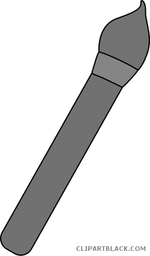 Paintbrush Tools Free Black White Clipart Images Clipartblack - Paintbrush Tools Free Black White Clipart Images Clipartblack (294x500)