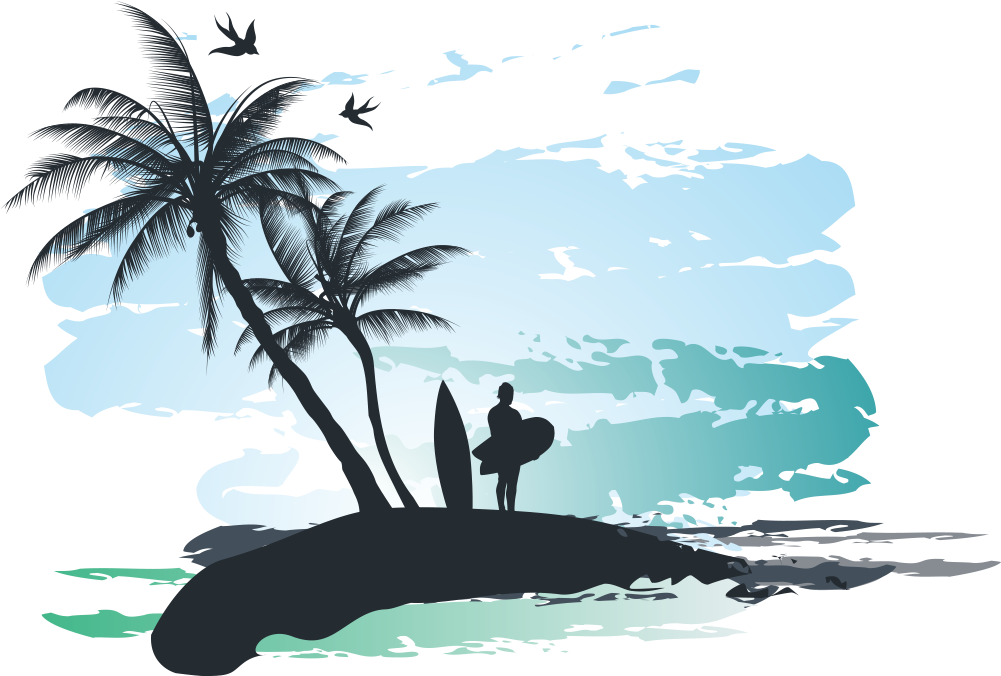 Palm Beach Stock Illustration Clip Art - Summer Vacation 5'x7'area Rug (1000x1000)