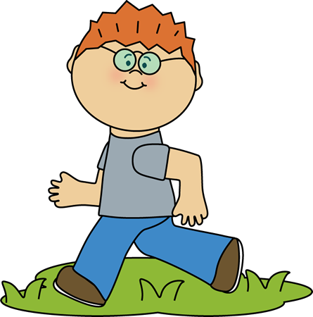 Boy Running In Grass Clip Art - Clip Art (445x450)