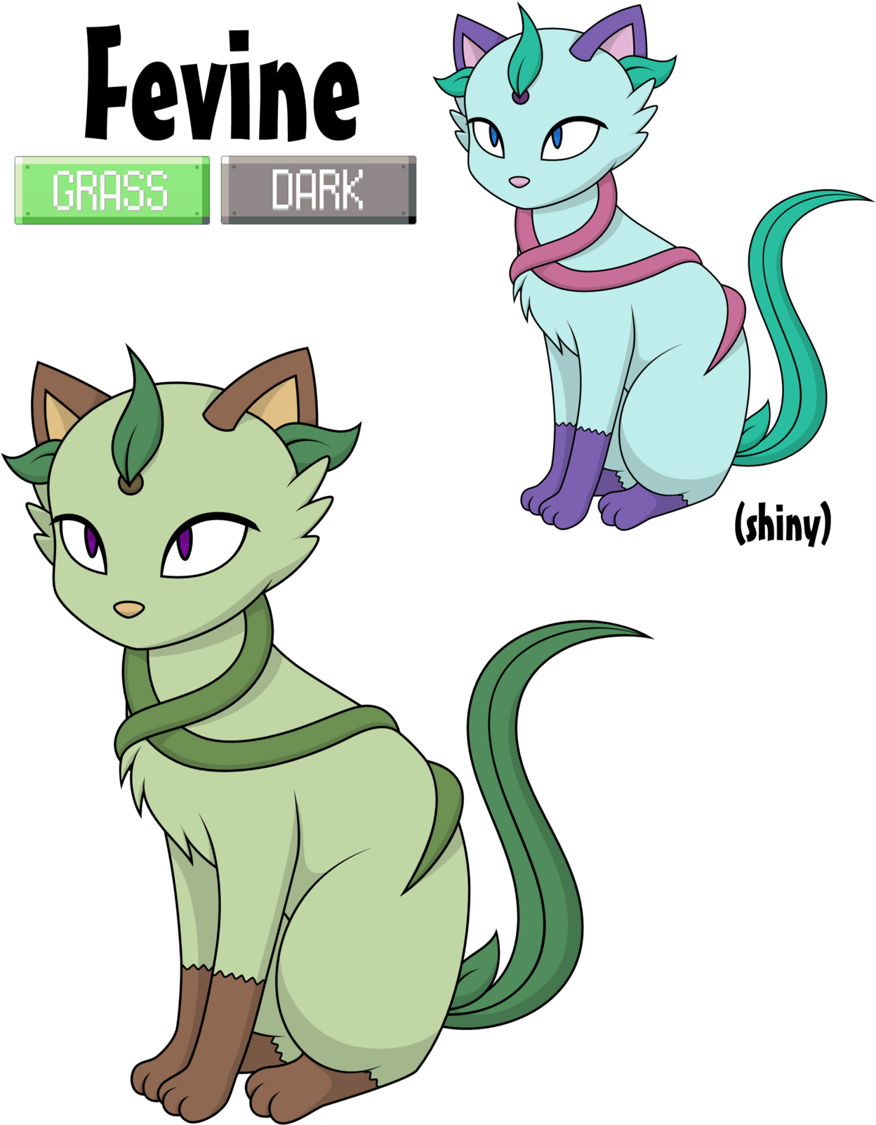 Fevine By Reitanna-seishin - Grass Dark Fakemon (1280x1639)