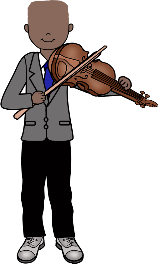 Violin Recital Or Music Party Thank You Note Cards - Cartoon (1000x1000)