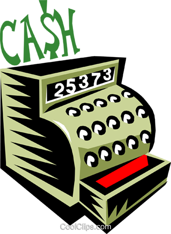 Cash Register Royalty Free Vector Clip Art Illustration - Cash Register Royalty Free Vector Clip Art Illustration (351x480)