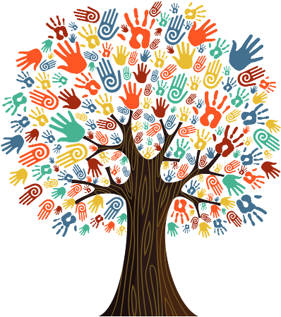 Tree Handprint Clipart - Special Education (410x456)