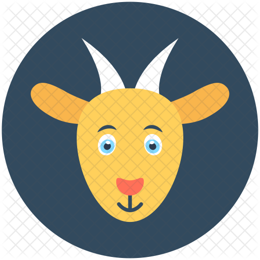 Goat Icon - Black Circle (512x512)