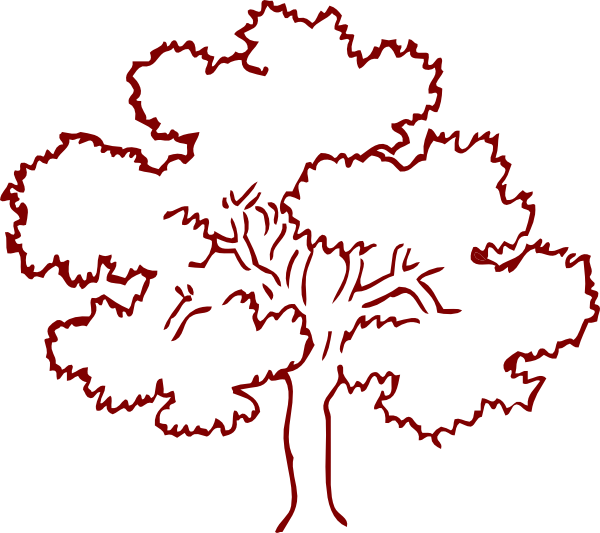 Oak - Clipart - Clip Art Trees Black And White (600x533)