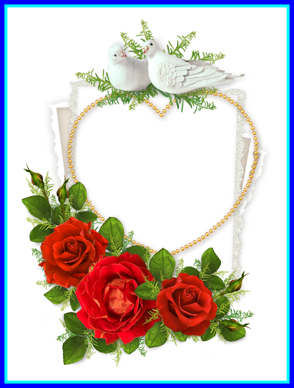 Best Heart Shaped Photo Frame With Doves And Red Crafts - Happy Monday New Week (1010x1330)
