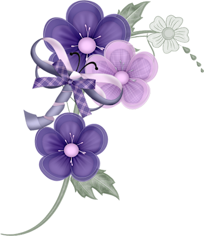 Purple Rose Clipart Corner - Purple Corner Border Png (400x464)