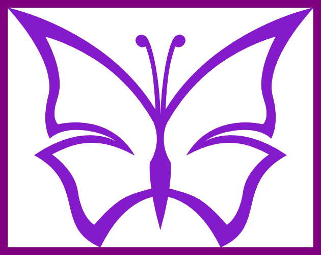 The Best Purple Butterfly Clipart Image Of Silhouette - Purple Butterfly To Draw (630x500)